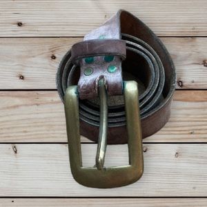 Men’s Handcrafted Brown Waxed Leather Belt